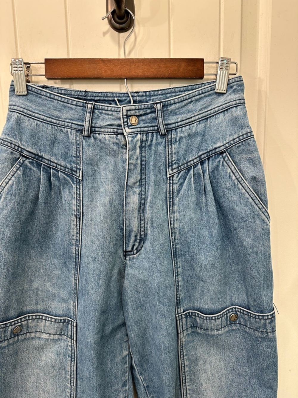 Vintage Liz Claiborne High Rise Pleated Cargo Jeans Cottagecore Gorpcore - Picture 3 of 6